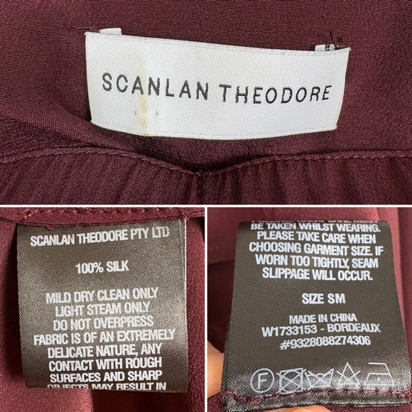 Scanlan Theodore Silk Off Shoulder Tiered Top Size S/M Bell Sleeves Boho Luxury - Picture 11 of 17